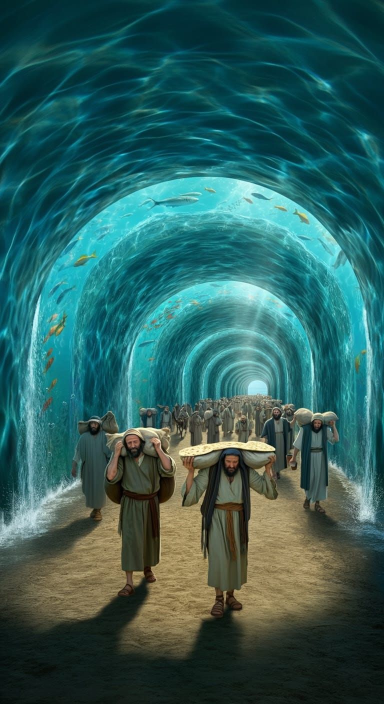 Ancient Jews Walk Through Water Tunnels in a Natural, Post-A...