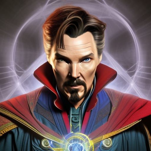 Ethereal Doctor Strange: Photorealistic Airbrush Art