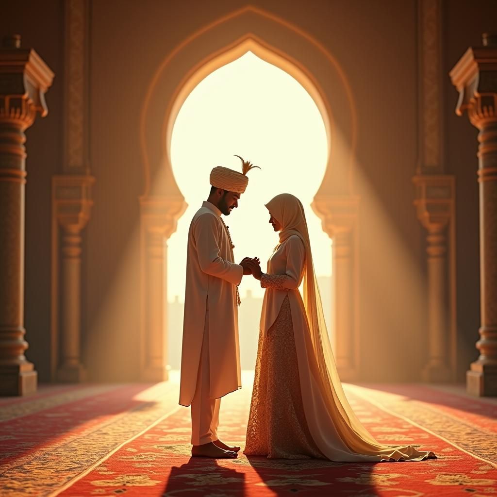 Pakistani Groom and Moroccan Bride Prayer in Mosque