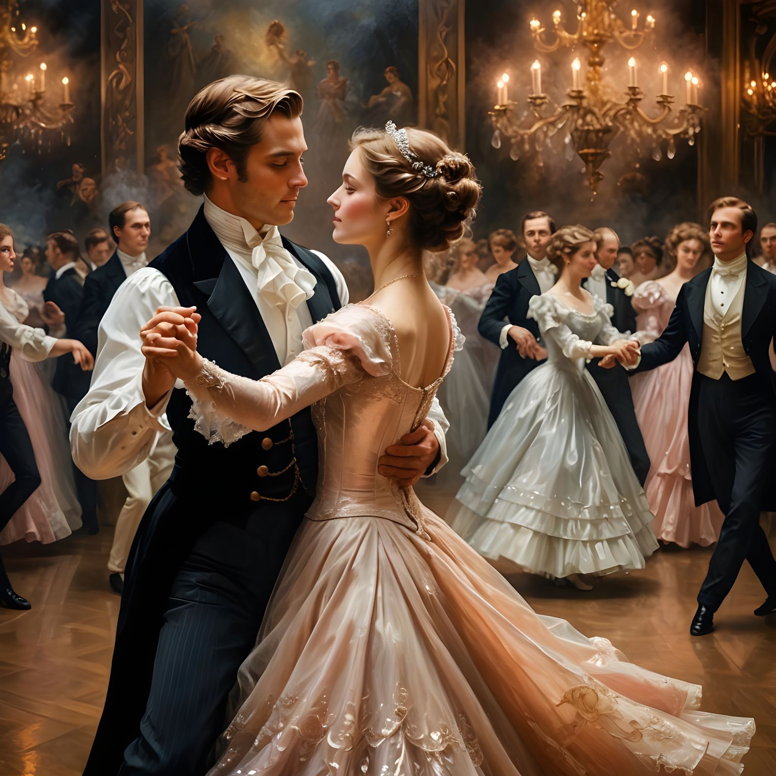 Victorian Waltz in Soft Impasto Style