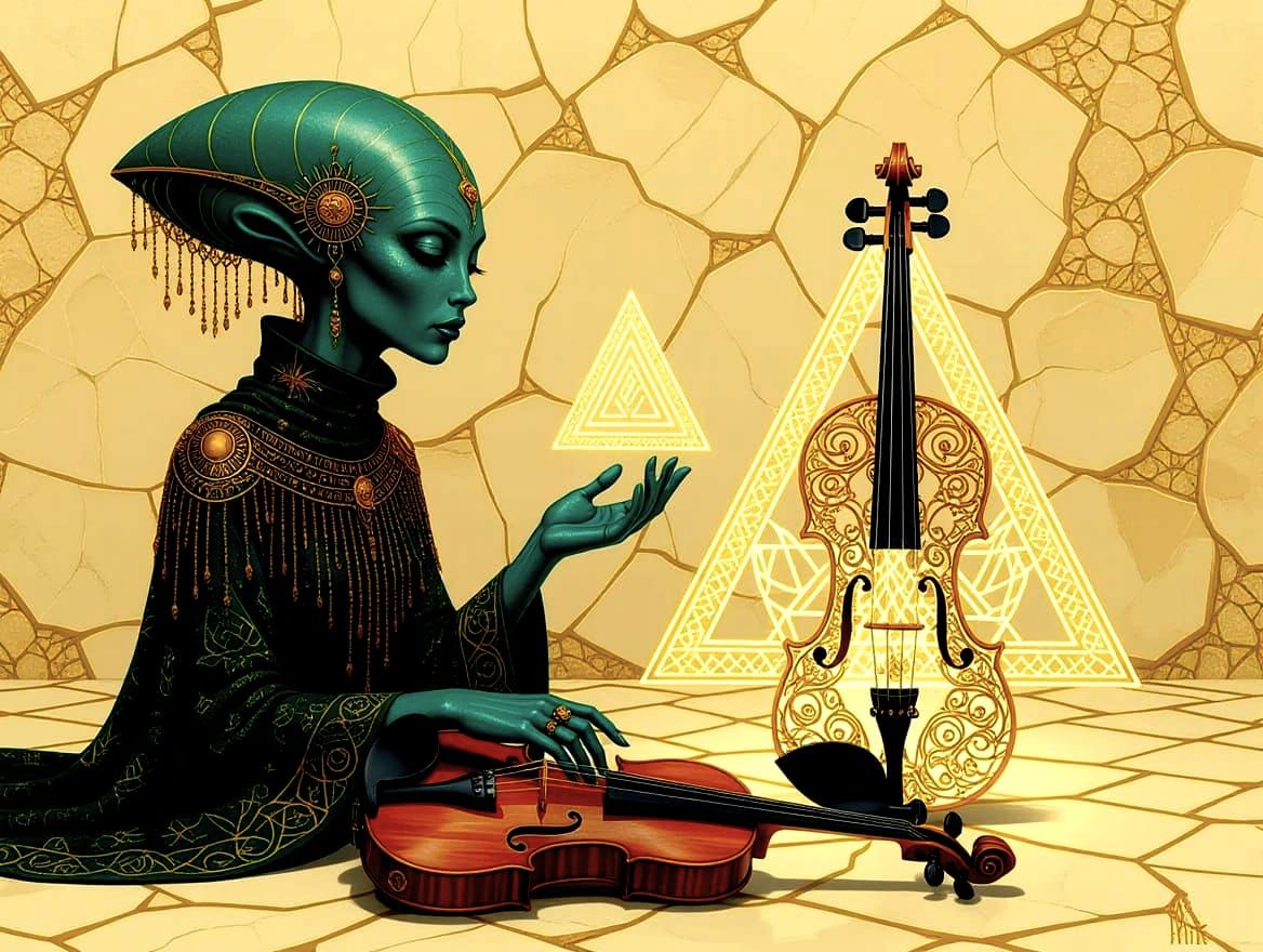 Extraterrestrial Hybrid Contemplates Cosmic Harmony