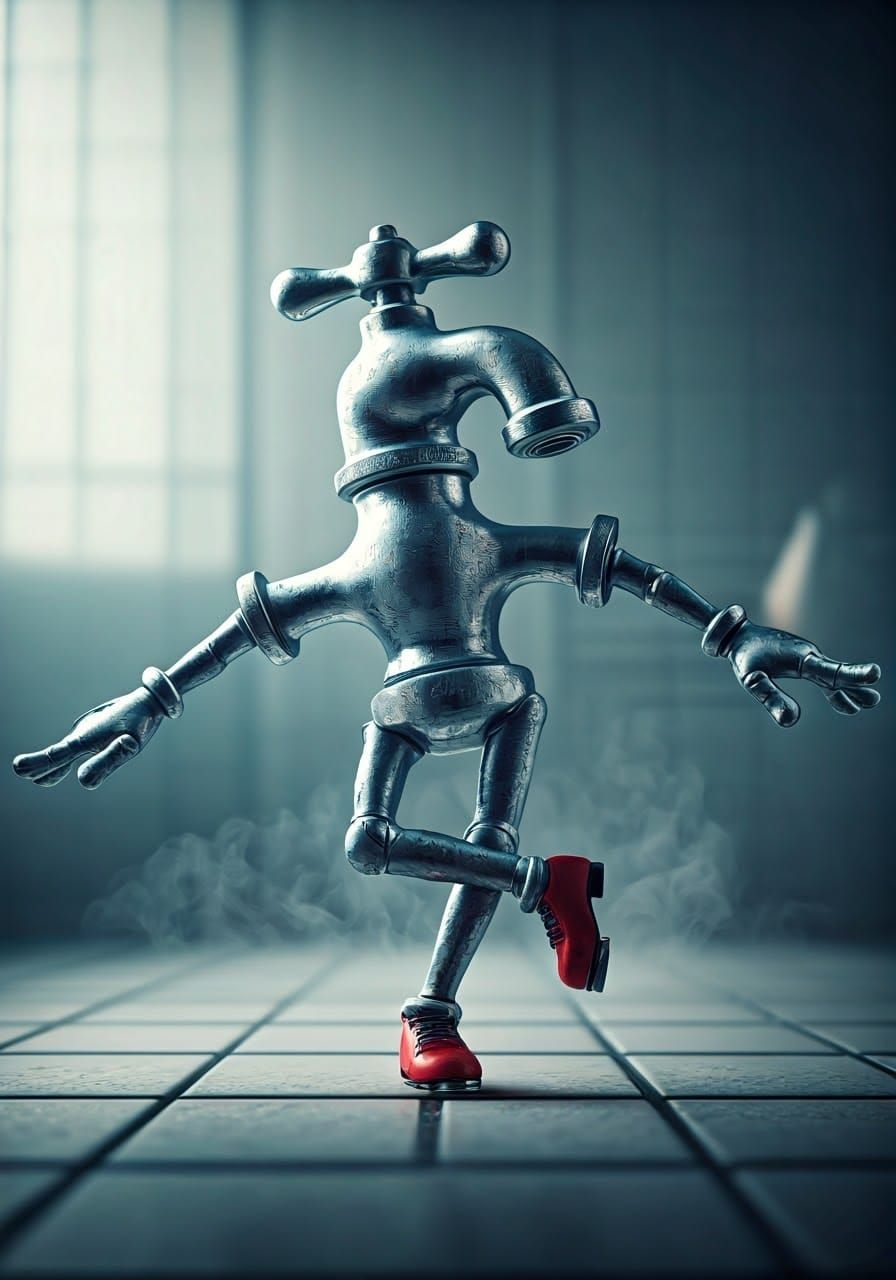 Joyful Tap-Dancing Water Tap Character