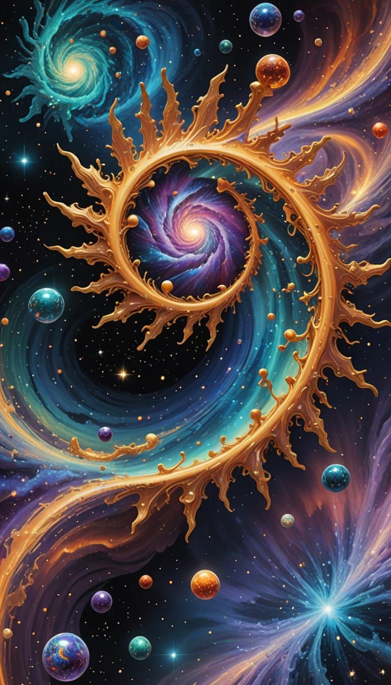 Celestial Star Clusters in Vibrant Iridescent Hues