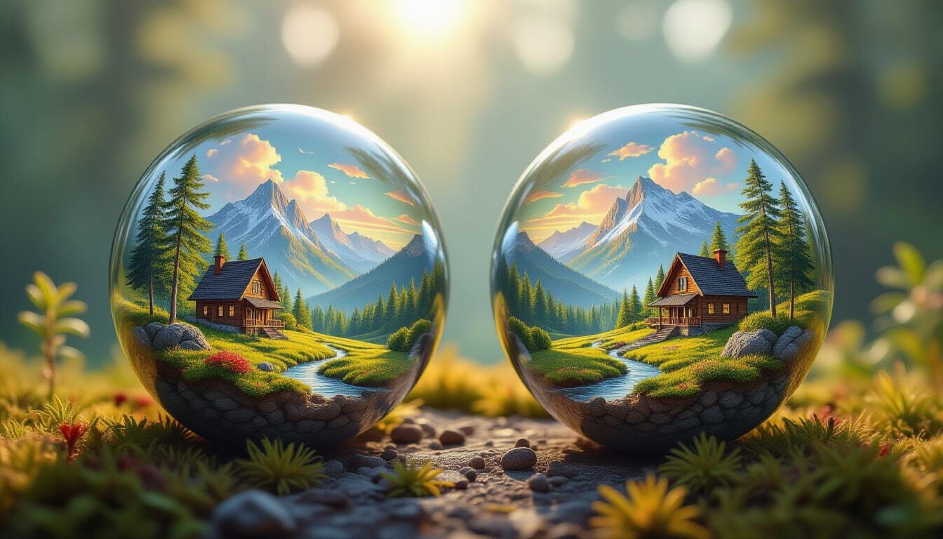Miniature Worlds Inside Glass Marbles
