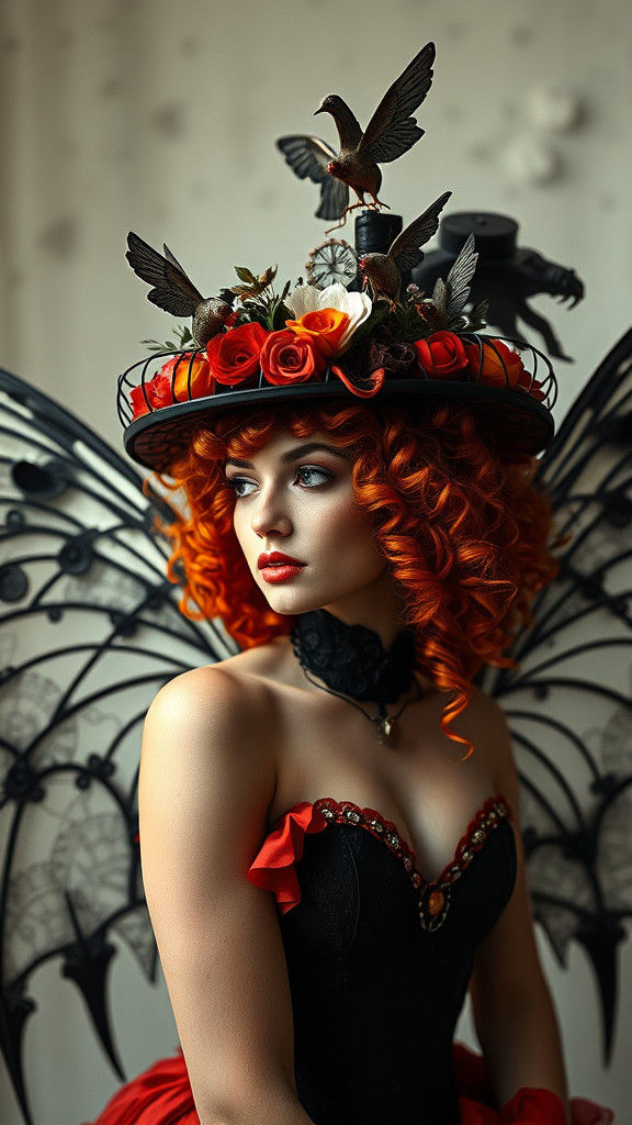 Steampunk Fairy Model in Dada Photogram Style