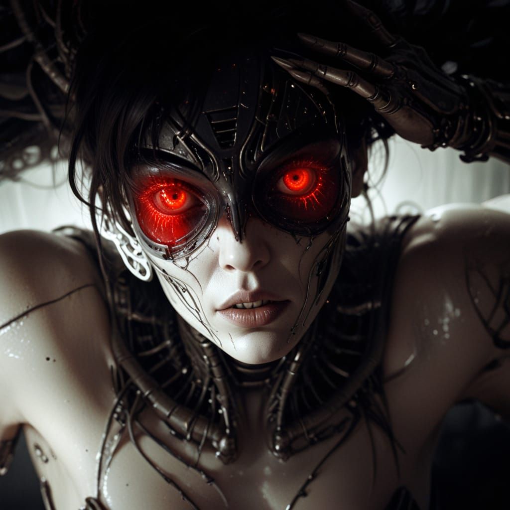 Woman's Biomechanical Transformation into Robot