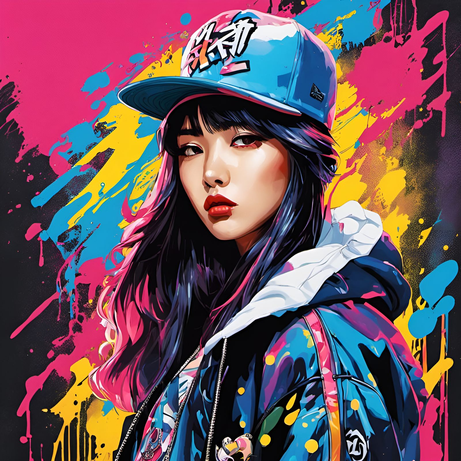 Korean Hip-Hop Girl: Hip-Hop Fashion Challenge (SDXL 1.0)