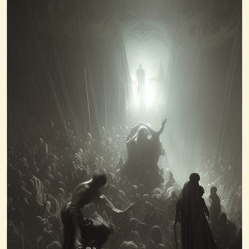 Dark Suffering in a Gothic Horror Scene