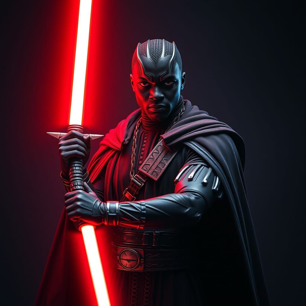 Black Panther as Sith Lord in Cinematic Still