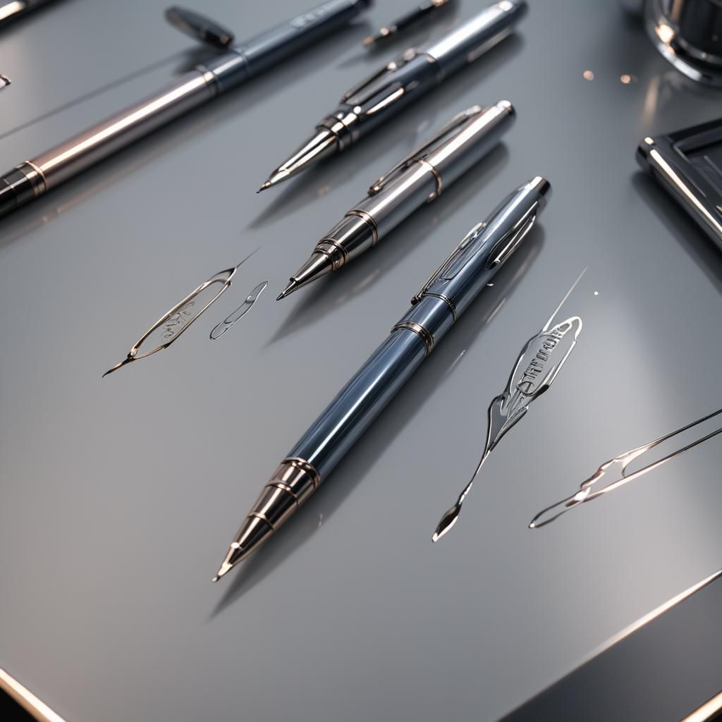 Ultra-Realistic 3D Anime Pen on High-Tech Table