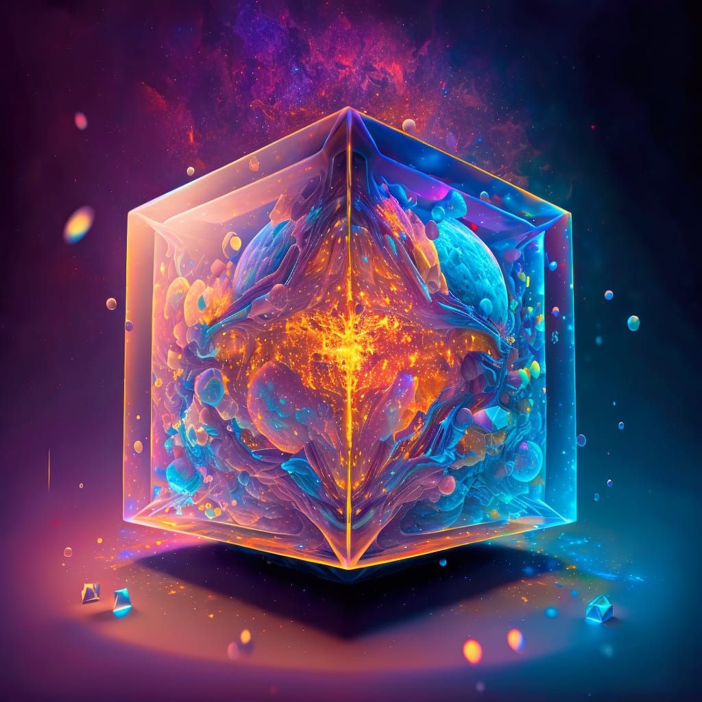 Psychedelic Cube Generated by AI