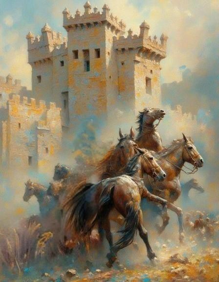 Horse Running in Meadow: Wildlife Photography