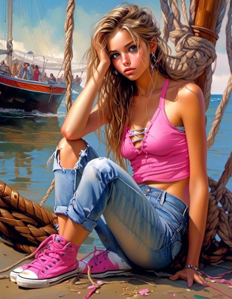 Photorealistic Woman with Expressive Eyes and Vibrant Style