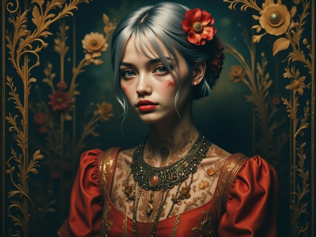 Elegant Portrait of MissPixxy Clay in Ornate Fantasy Style