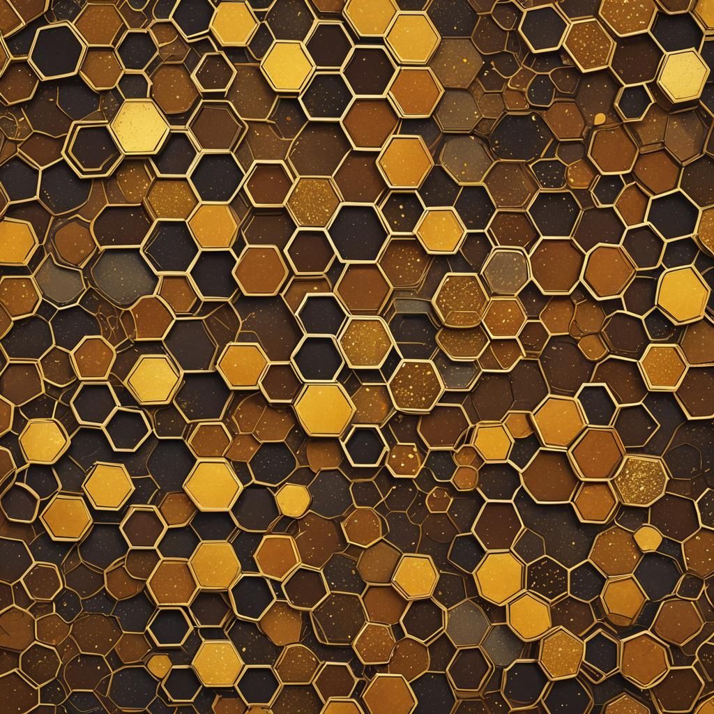 Dazzling Hexagonal Pattern in Vibrant Fantasy Style