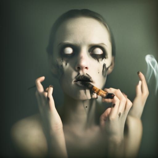 Sinister Necromancer Portrait in a Nightmarish Scene