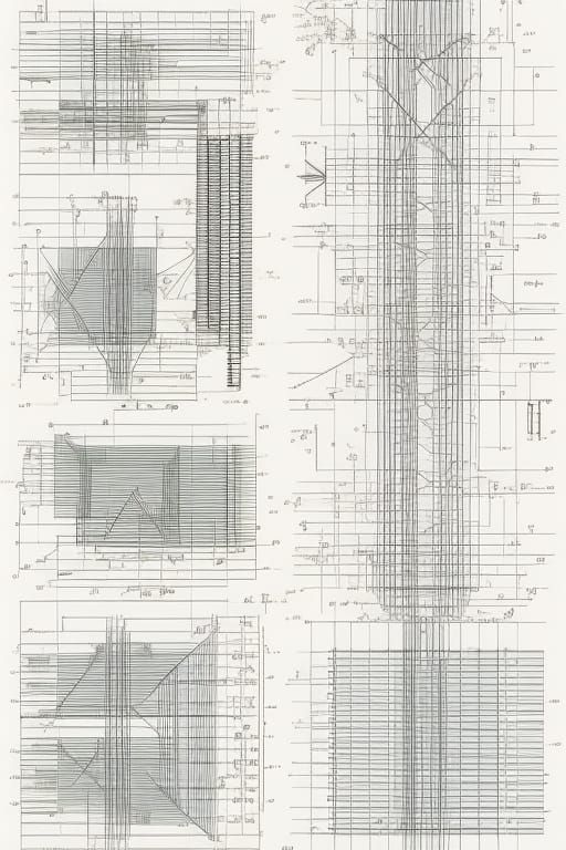 Complex Graphic Music Score in Brutalist Style