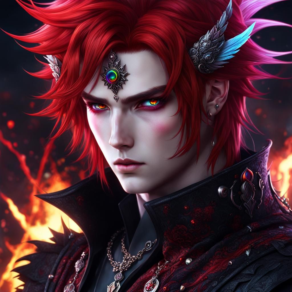 Gothic Demon with Rainbow Blood, Anime Art