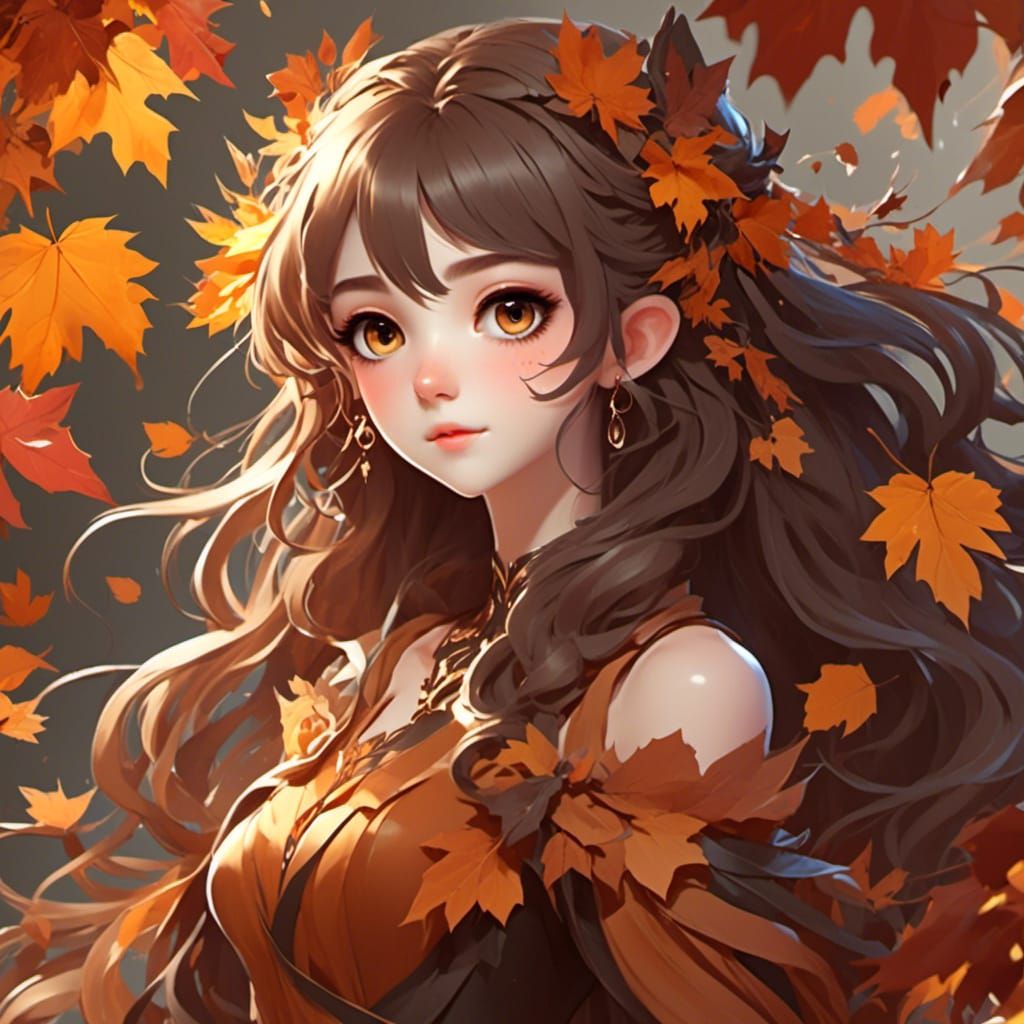 Beautiful Autumn Fairy in 3D Anime Art