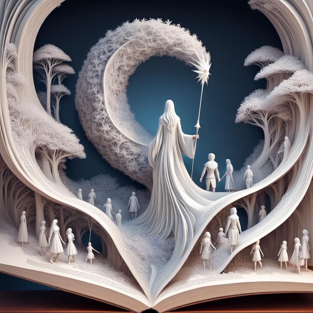 Fairytale Characters' Narnia Book Escape: Abstract Vector Ar...