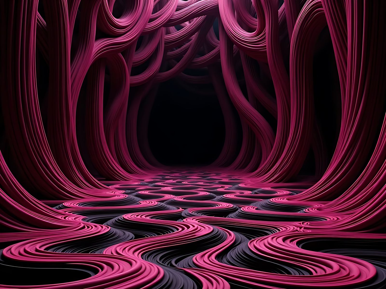 Surreal Abstract Labyrinth in Digital Art Style