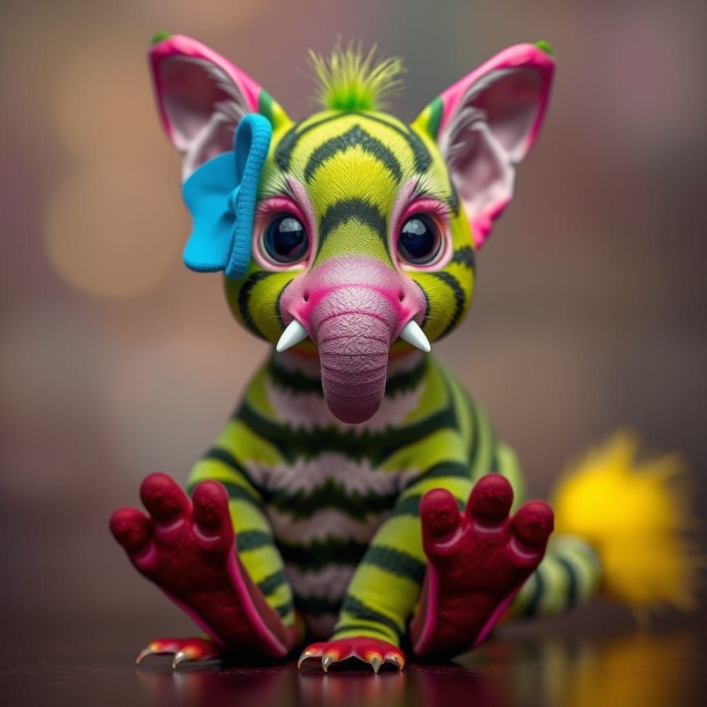 Playful Creature Portrait in Vibrant Colors