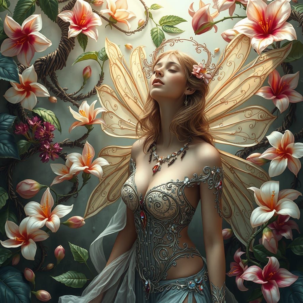 Ethereal Fairy in Mystical, Photorealistic Style