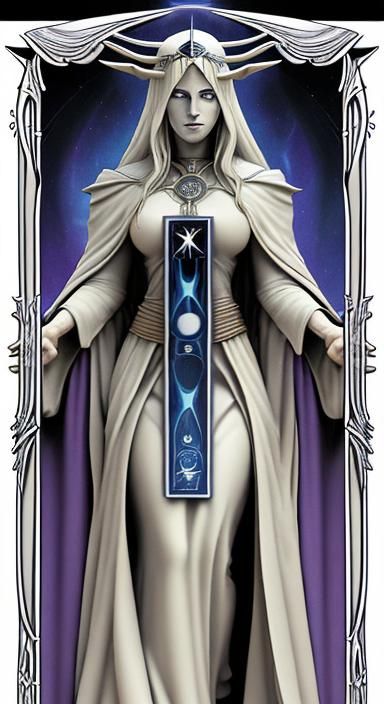 High Priestess Tarot Card in Comic Book Art