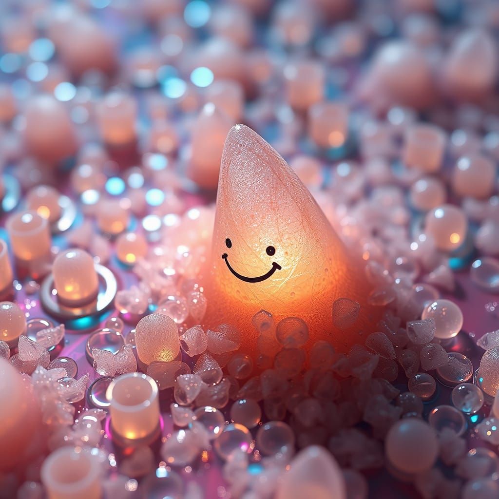 Hyper-Realistic Diorama of Dissolving Polythene Shapes