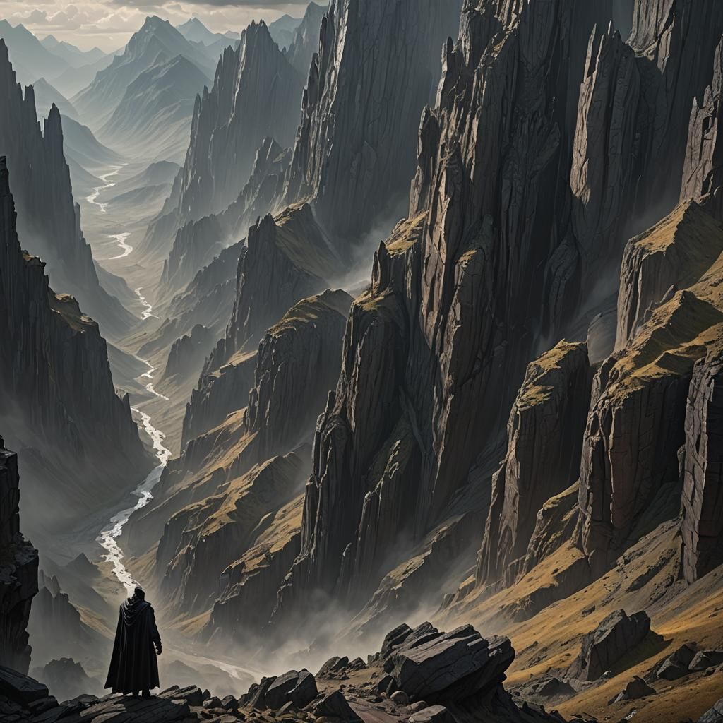 Dramatic Mountain Valley Digital Matte Painting