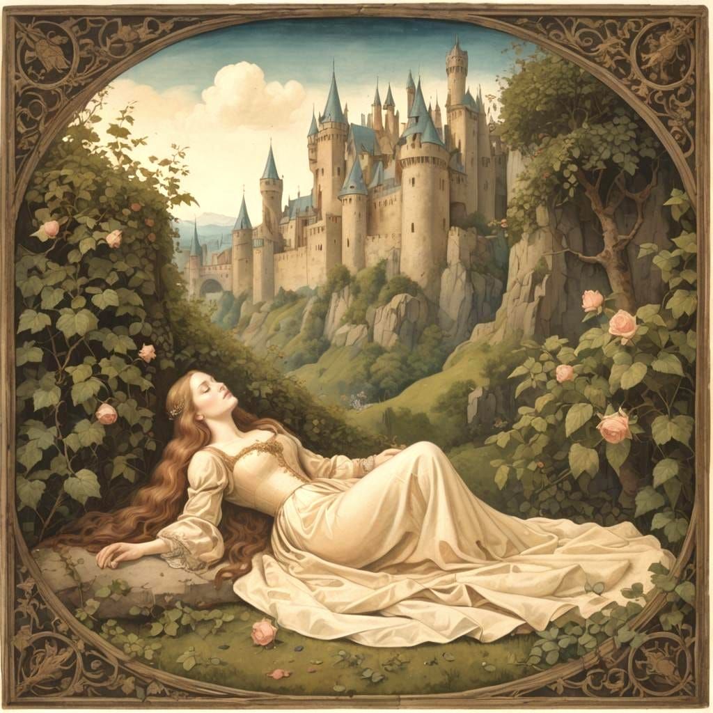 Sleeping Beauty in a Castle of Roses