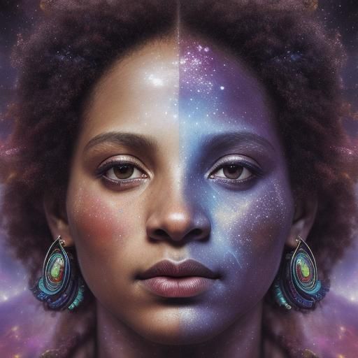 Exquisite Astral Goddess in Hyperrealist Splendor