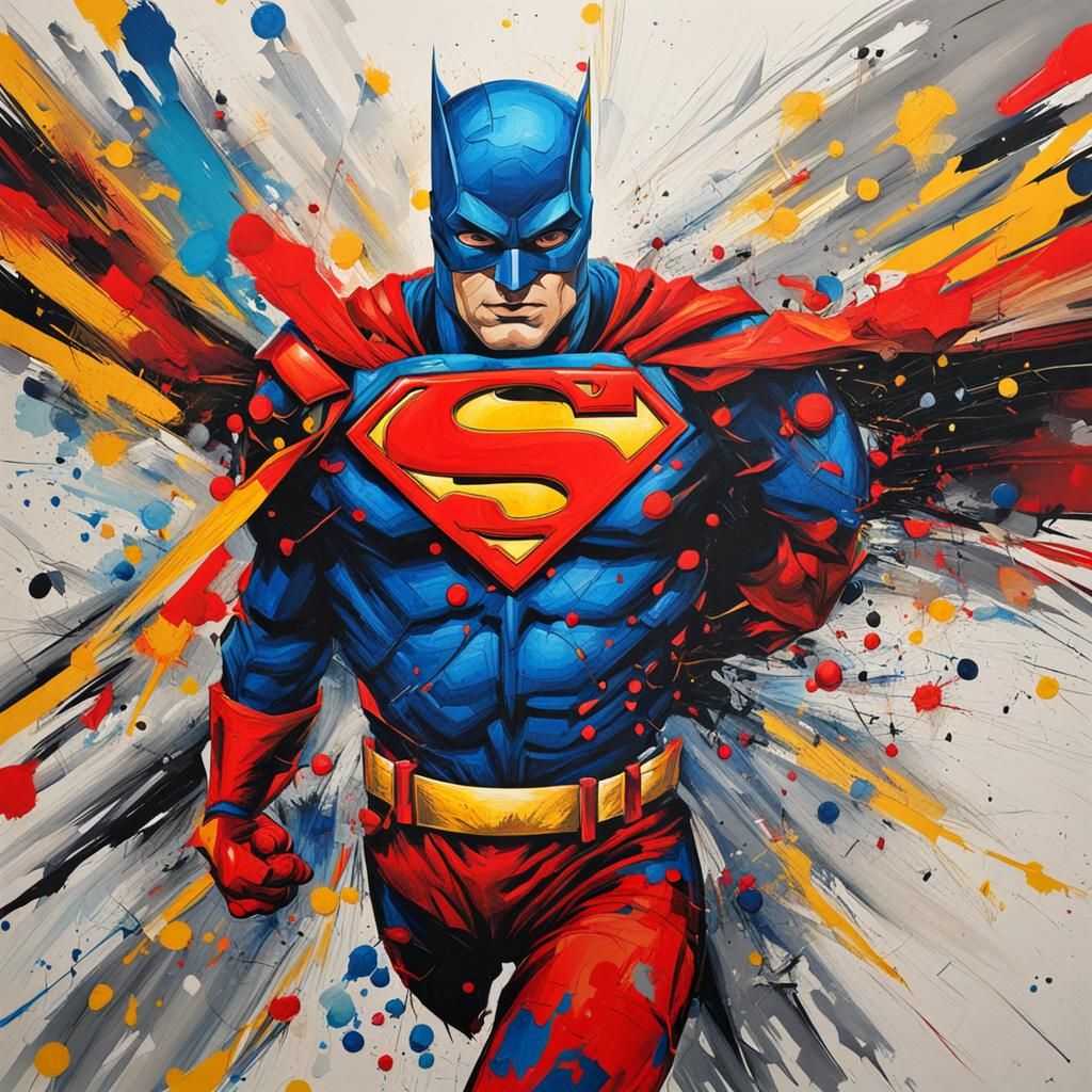 Abstract Superhero with Complementary Colors