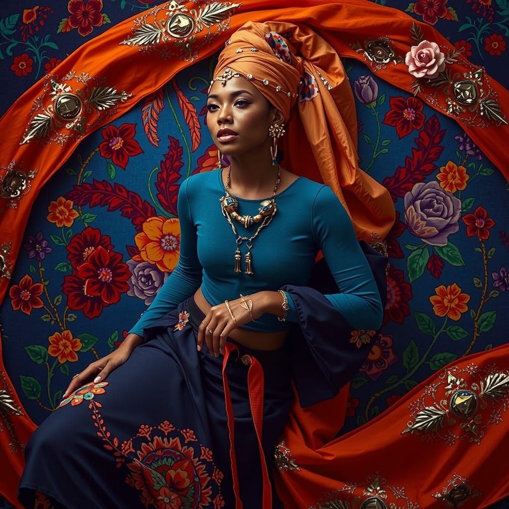 Psychedelic Garden Dream: Bold Hues and Mystic Elegance