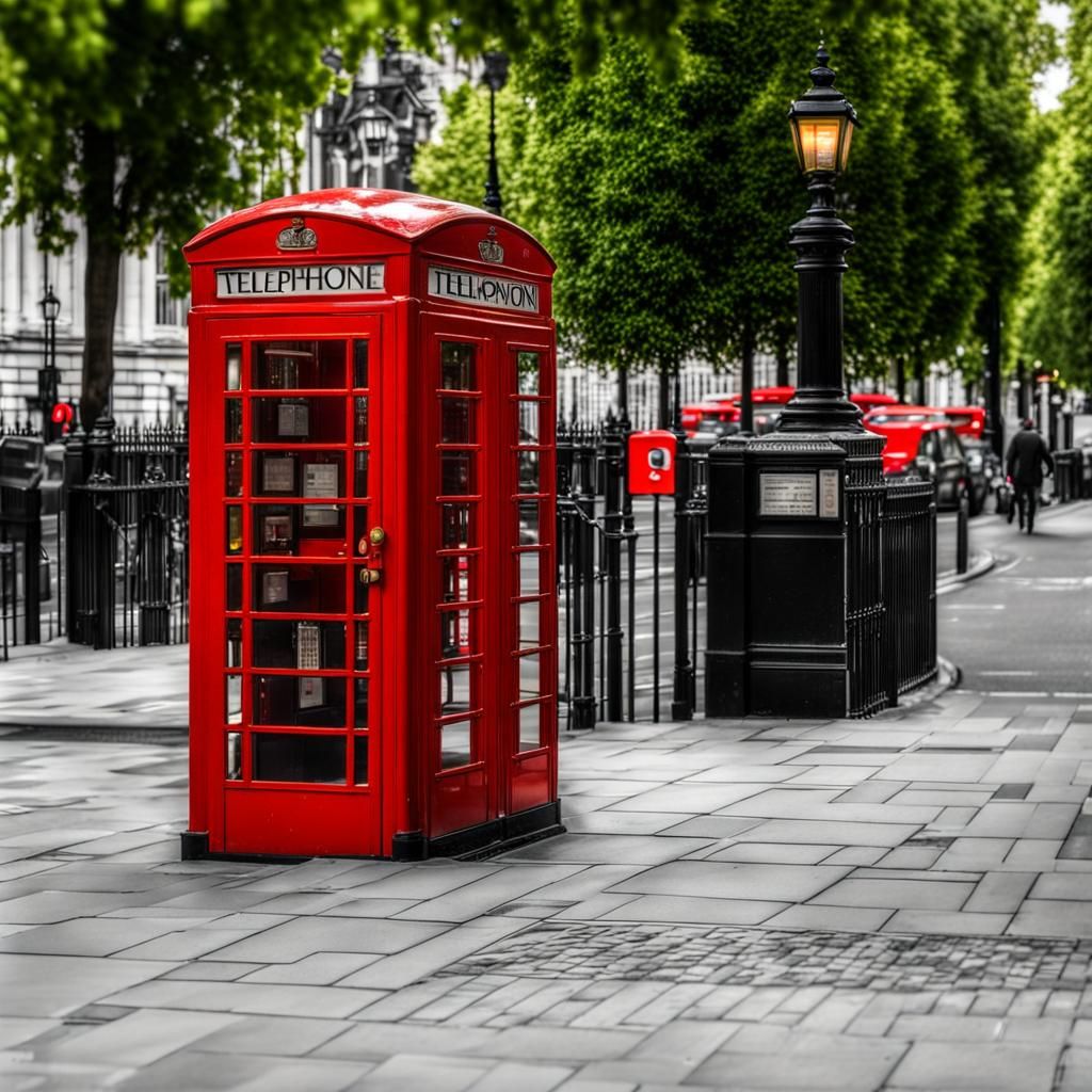 Vibrant Red Telephone Booth in London's Streets