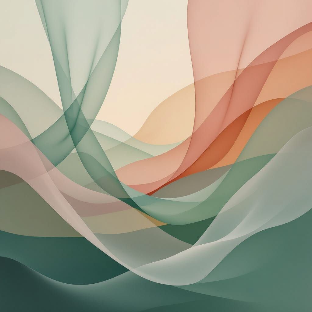 Abstract Fabric Landscape in Translucent Layers