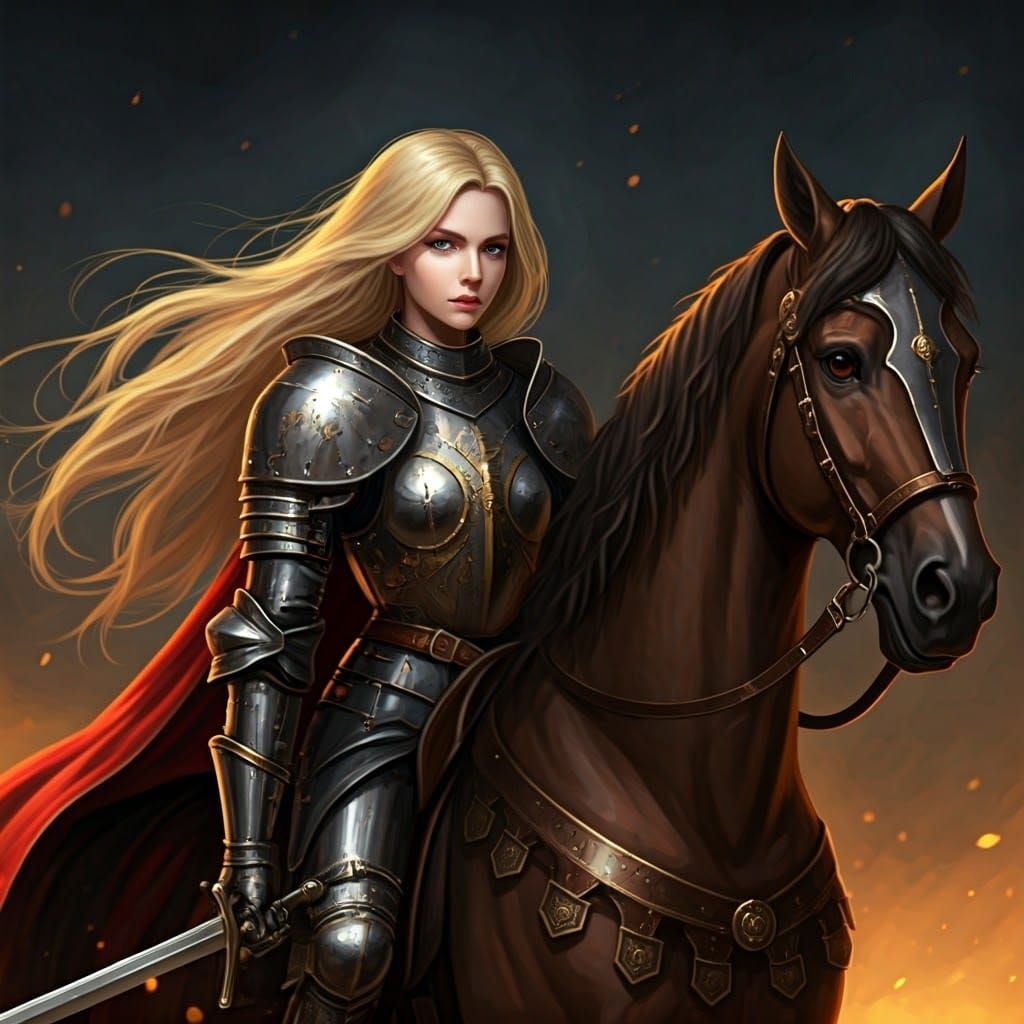 A female knight on a quest