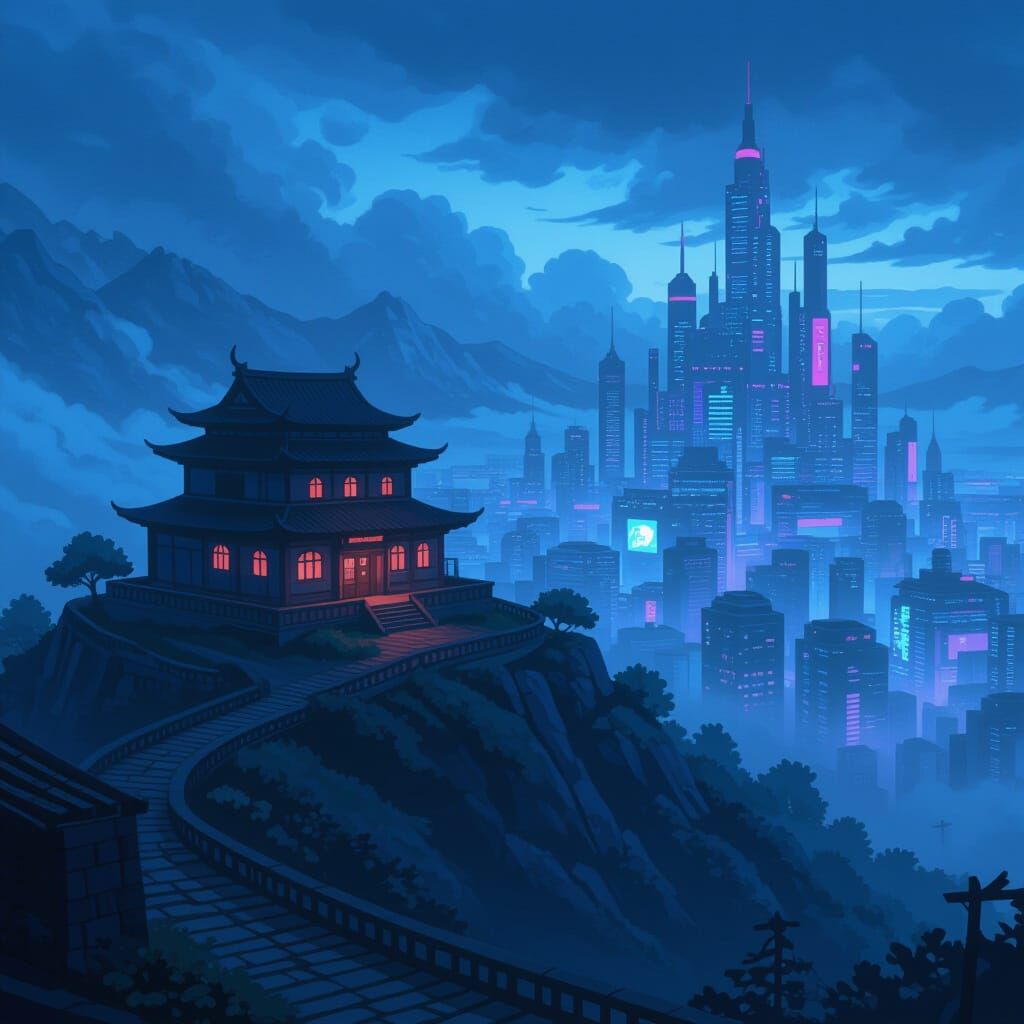 A mysterious, mist-shrouded inn sits atop a windswept hill o...