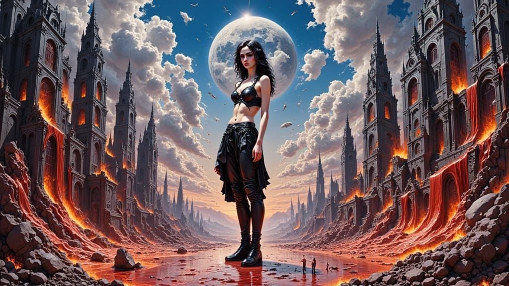 Surreal Melting City Dreamscape in Vibrant Colors