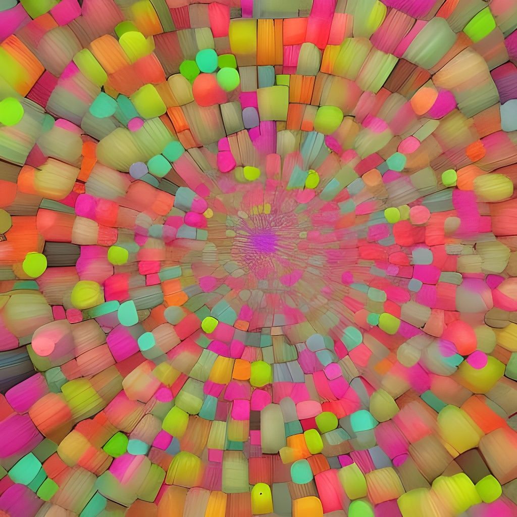 Vibrant Abstract Chibi Dreamscape in CGI Style