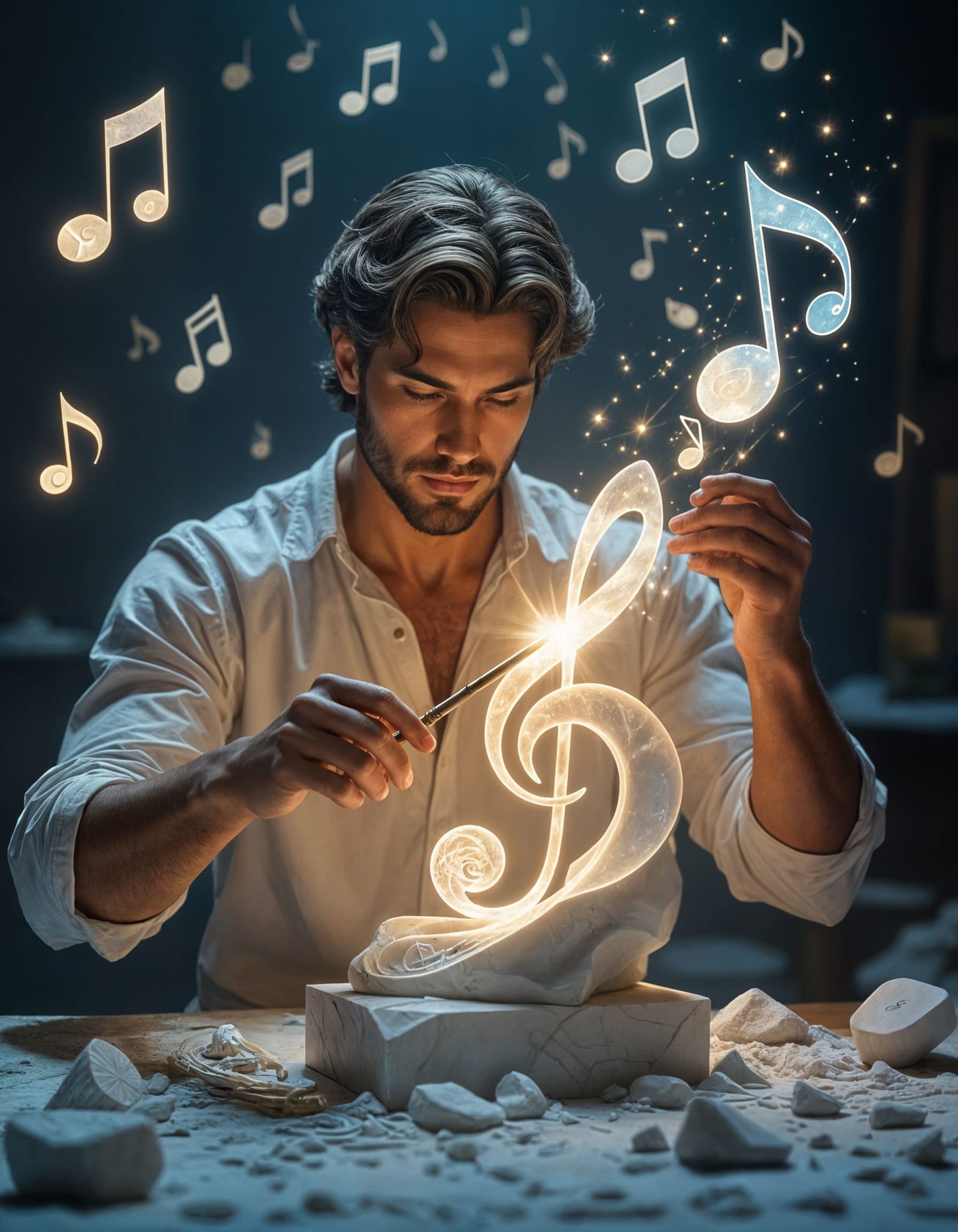 Sculptor Crafts Music Into Stone With Magic Wand