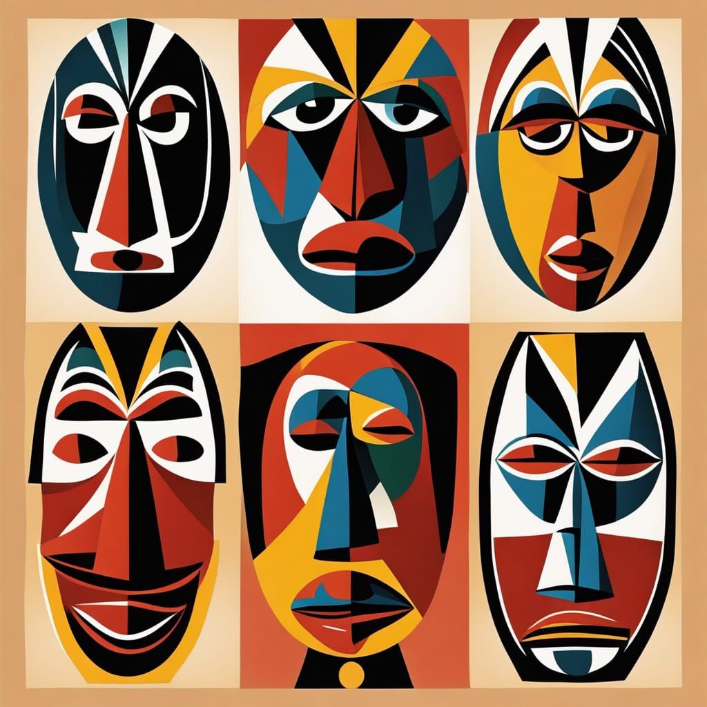 Magical Primitivism: Confrontational Faces in Cubist Style