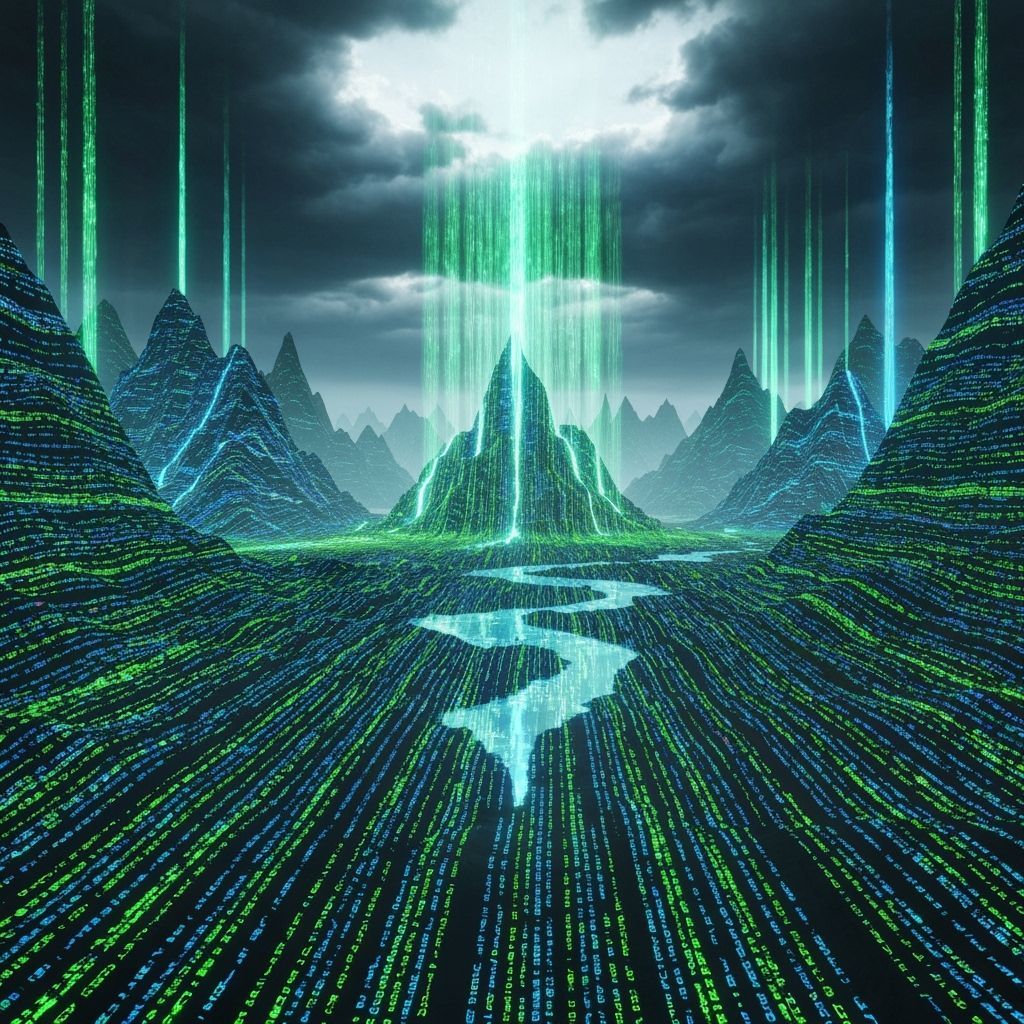 Epic Code Landscape Digital Matte Painting