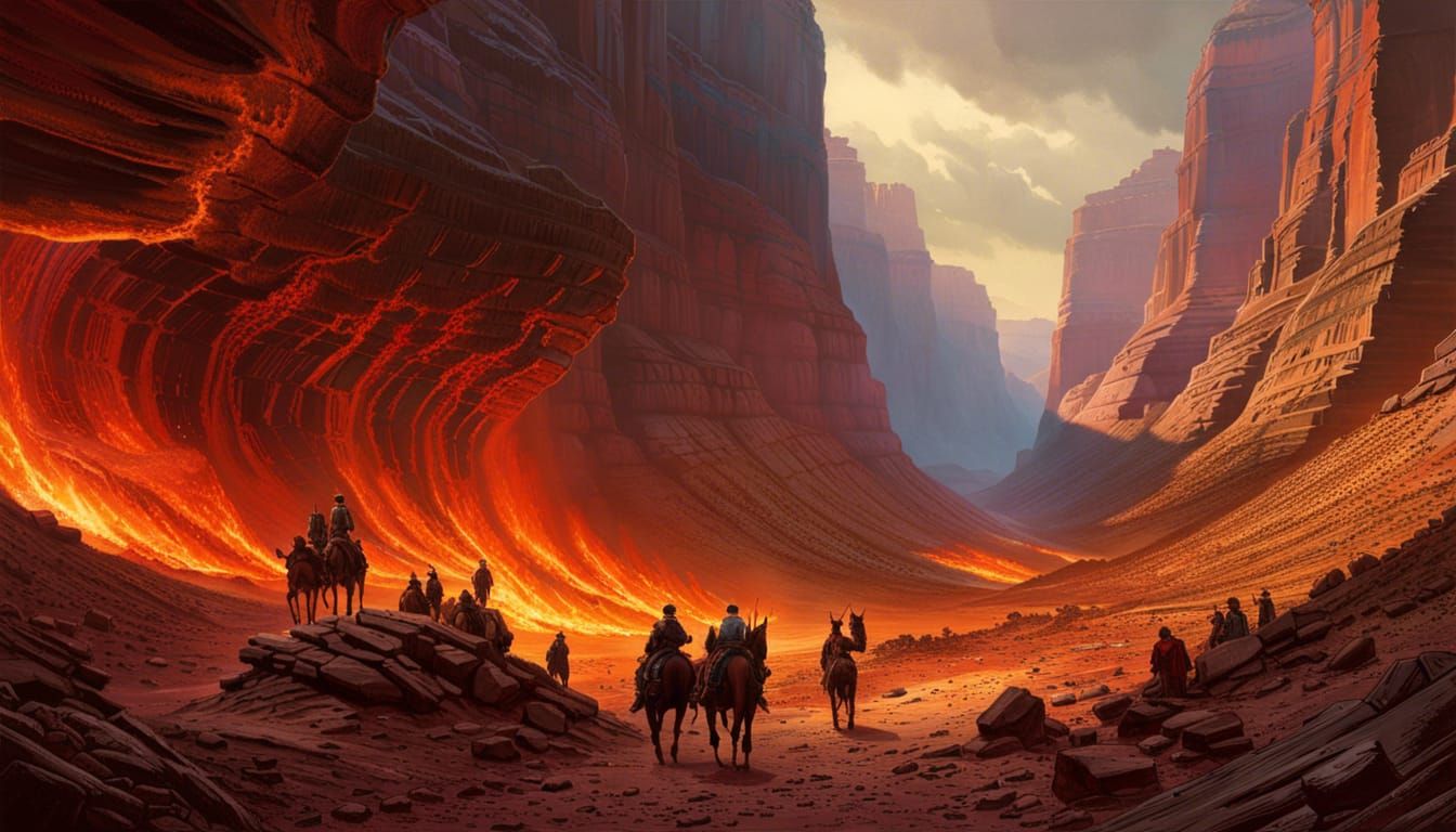 Post-Apocalyptic Grand Canyon in Hyperrealistic Style