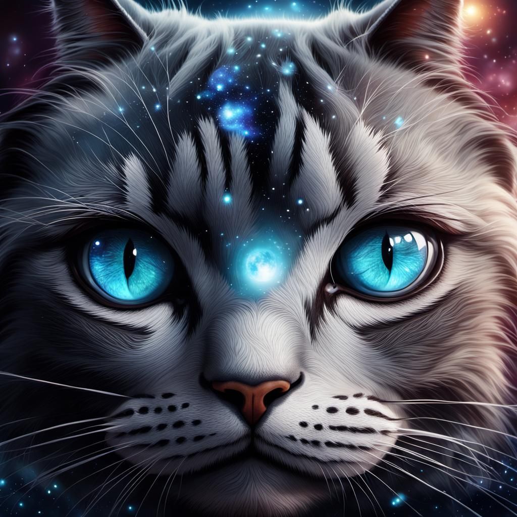 Galactic Cat: Cosmic Eyes Gaze Upon You