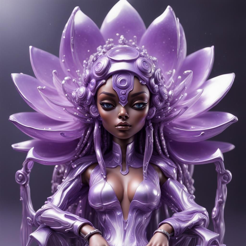 Cyborg Slime Girl in Cybernetic Lotus Bobblehead