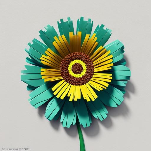 Newspaper Flower: 3D Rendered Pixar-Style Concept Art