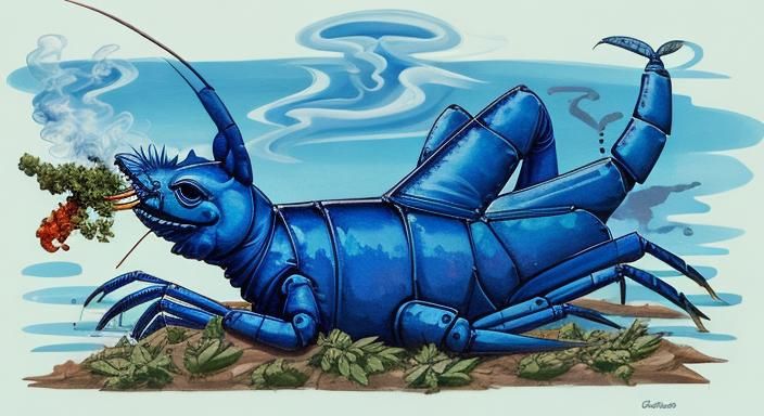 Happy Blue Lobster