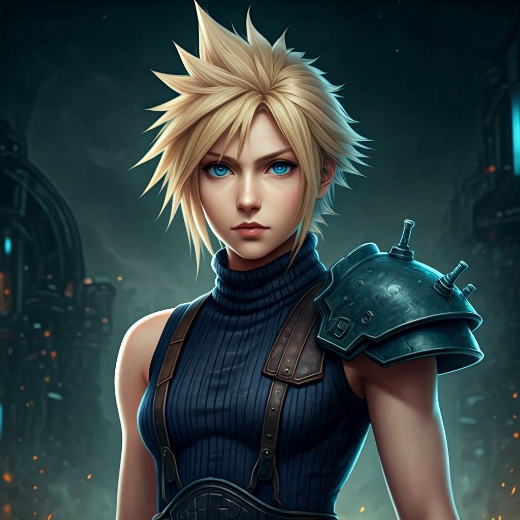 Female Cloud Strife in Midgar Portrait