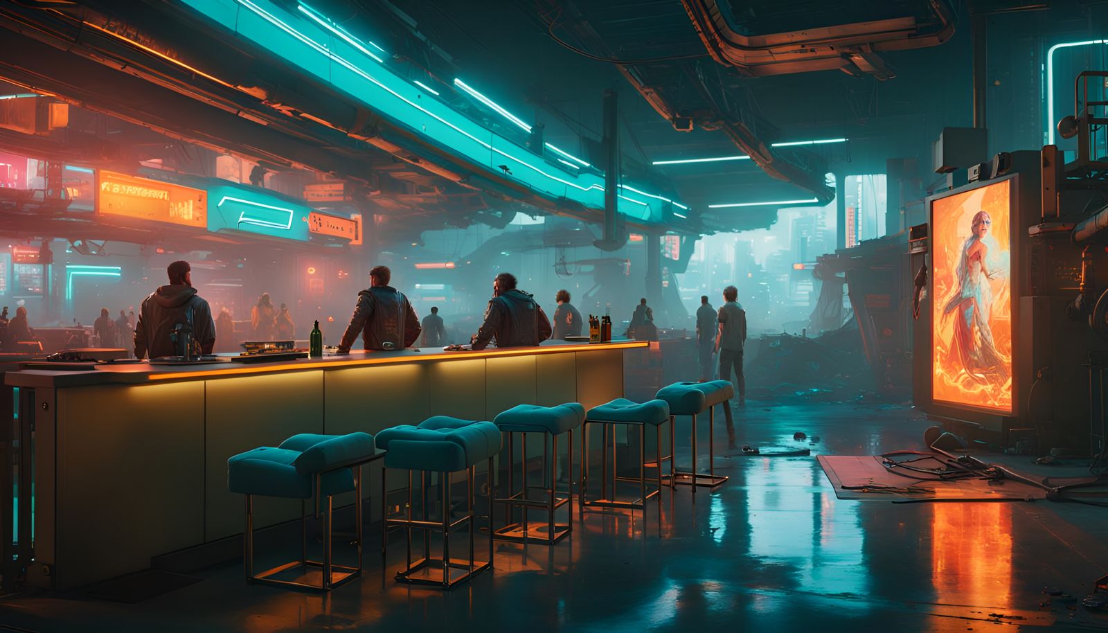 Cyberpunk Cityscape Concept Art in 8K Resolution